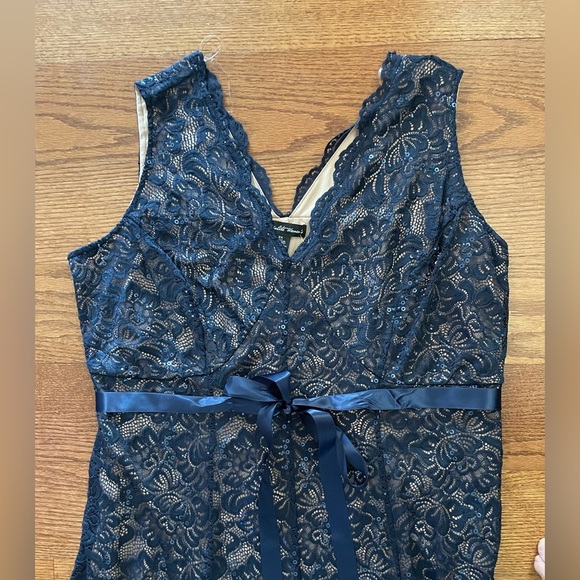 NWT Candalite Navy Sequin Babydoll Mesh Maxi Dress 2X Whimsigoth Prom Formal - Picture 2 of 8